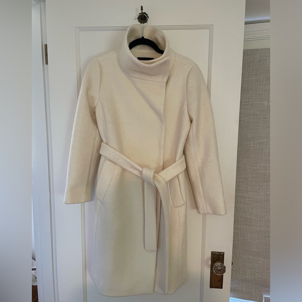 Anne Taylor Ivory Wool Coat
